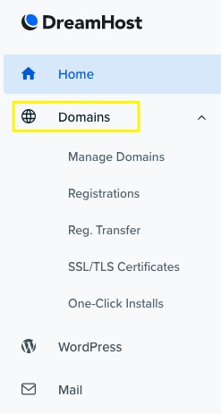 Manage the domains
